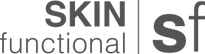Logo with 'SKIN functional' text on a transparent background