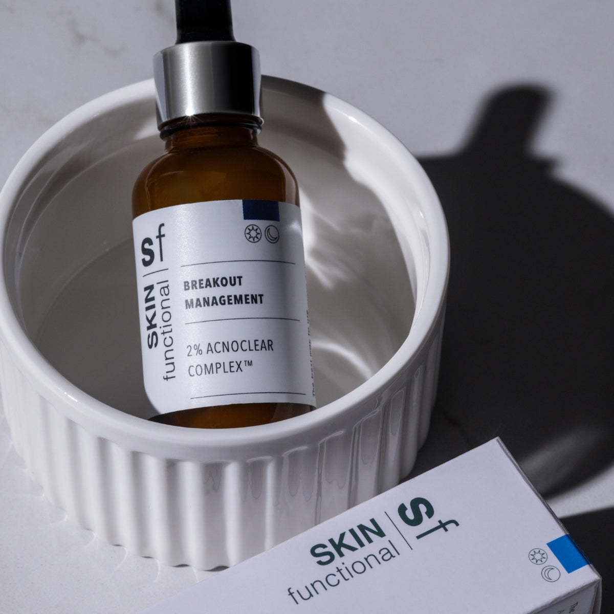 SKIN functional breakout management dropper bottle