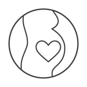 Illustration of pregnancy enclosed in a  circle.