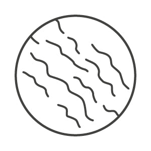 Outline of a planet with wavy texture on a white background